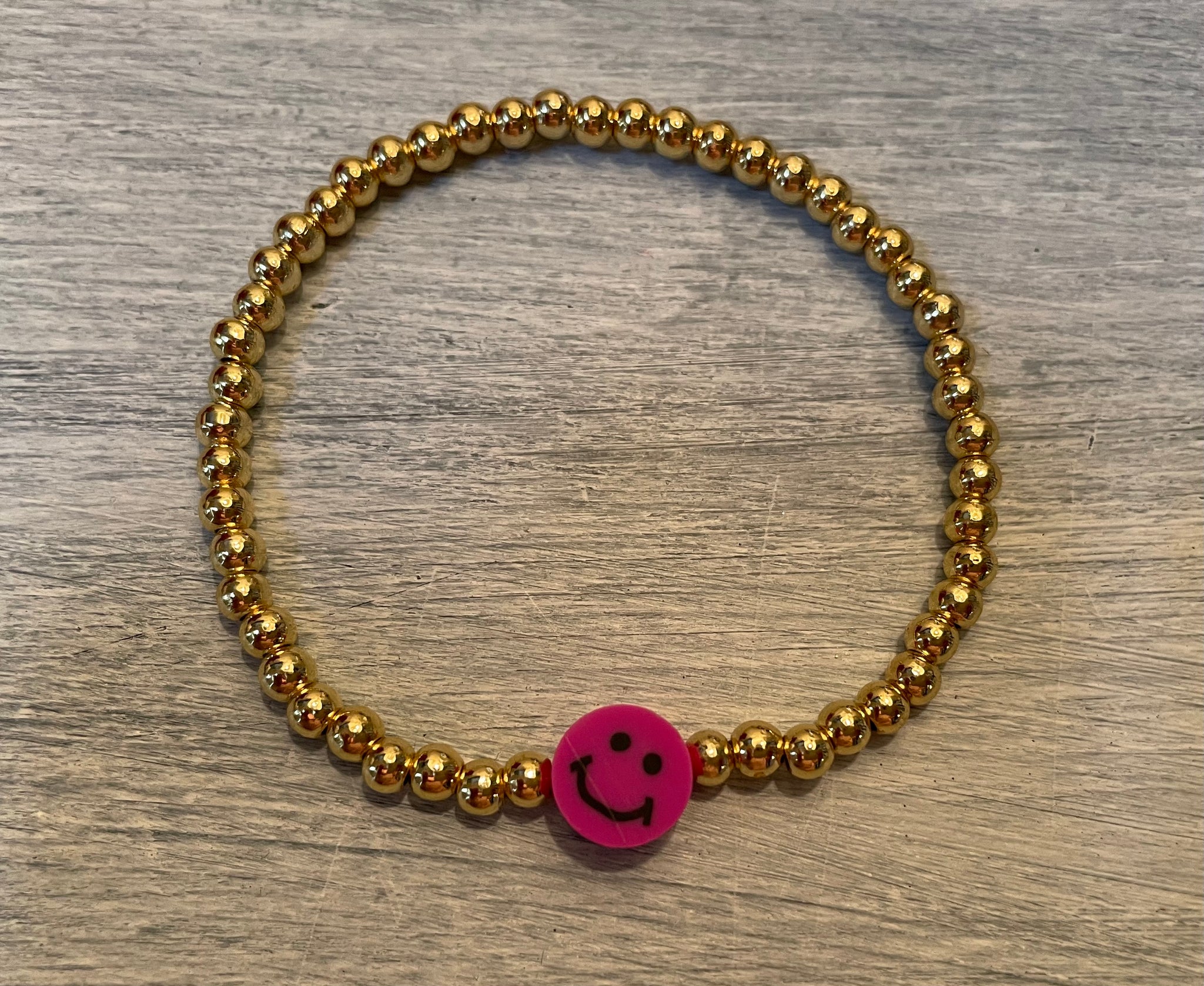 Smiley Face Gold Bead Bracelets – Bentleymac